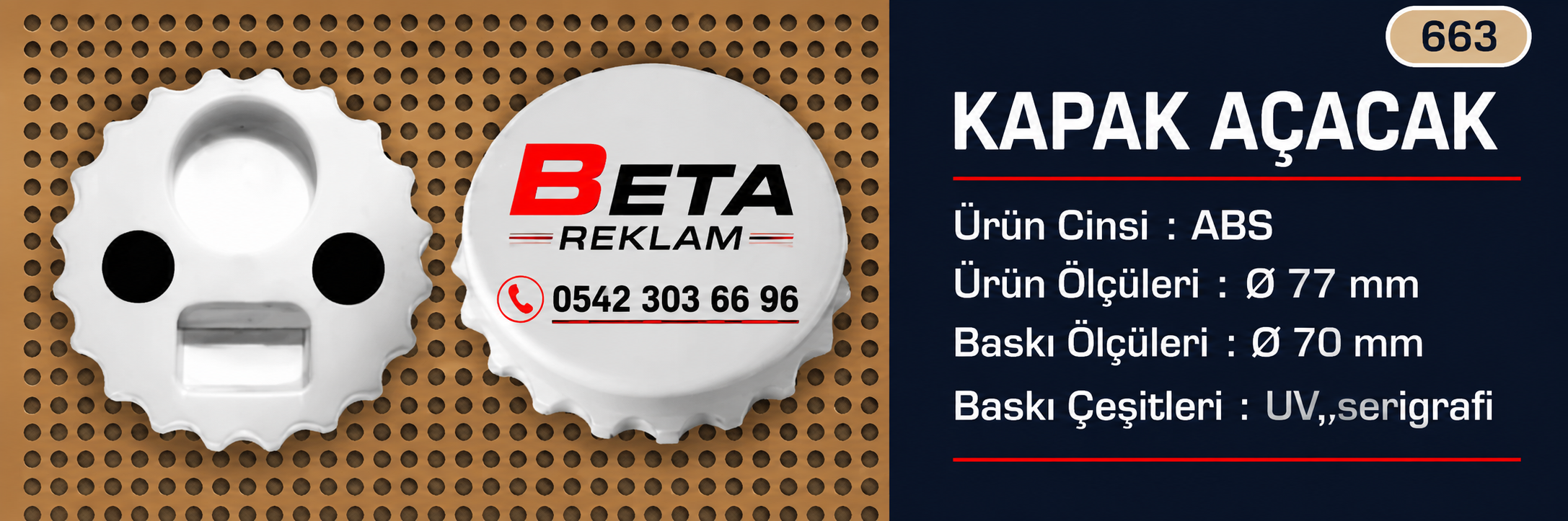 100 adet açacak baskılı